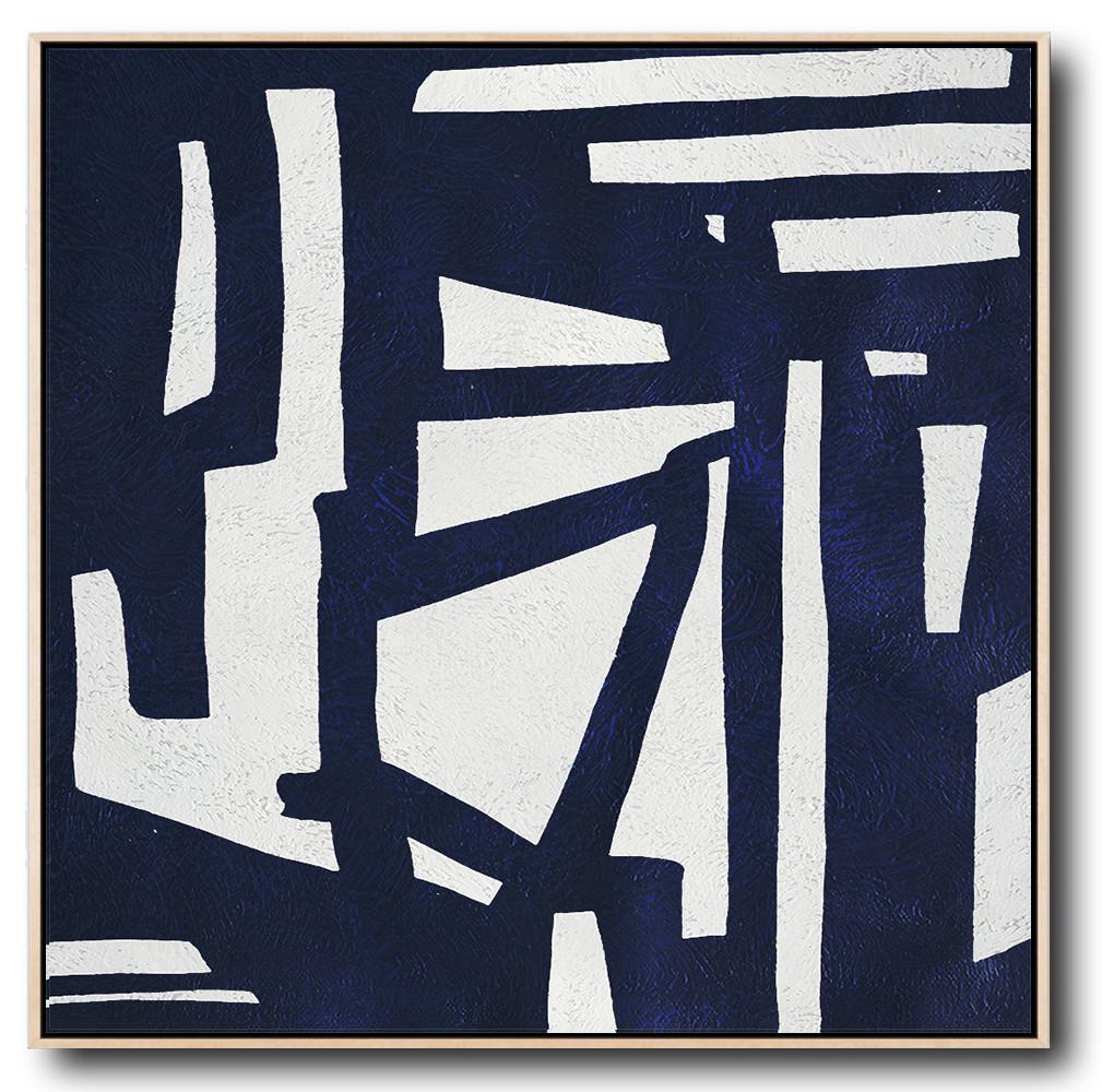 Navy Blue Minimalist Painting #NV298A - Click Image to Close